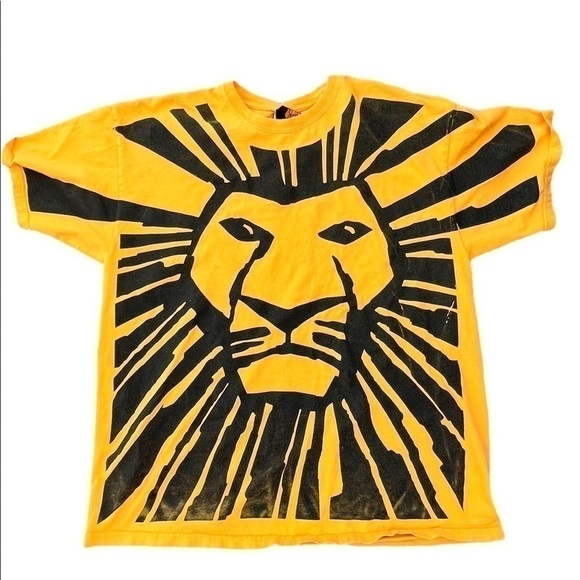 Vintage Disney The Lion King Broadway Musical All Over Print T Shirt Y2K - Picture 1 of 5